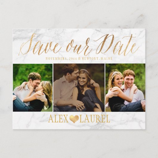 Carte Postale Faire-part PixDezines MARBLE/ENREGISTREZ NOTRE SCRIPT DATE/FU (Devant)