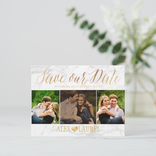 Carte Postale Faire-part PixDezines MARBLE/ENREGISTREZ NOTRE SCRIPT DATE/FU (Debout devant)
