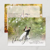 Carte Postale Faire-part PixDezines Mariage Merci/Calligraphie moderne (Devant / Derrière)