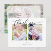 Carte Postale Faire-part PixDezines Mariage Merci/Calligraphie moderne (Devant / Derrière)