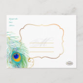 Carte Postale Faire-part PixDezines mariage merci/plumes paon (Dos)