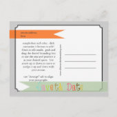 Carte Postale Faire-part PixDezines marine+orange enregistrer la date (Dos)