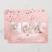 Carte Postale Faire-part PixDezines Naissance d'une étoile, Flou neigeux ro (Devant / Derrière)