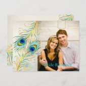 Carte Postale Faire-part PixDezines paon/do-it-yourself événement+couleur a (Devant / Derrière)