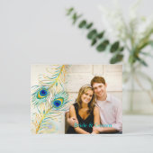 Carte Postale Faire-part PixDezines paon/do-it-yourself événement+couleur a (Debout devant)