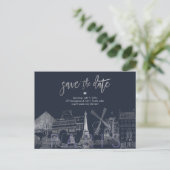 Carte Postale Faire-part PixDezines/Paris Save the Date/Faux Silver Gold (Debout devant)