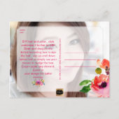 Carte Postale Faire-part PixDezines Photo de diplômé à l'aquarelle florale (Dos)