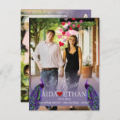 Carte Postale Faire-part PixDezines photo+paon/date à retenir (Devant / Derrière)