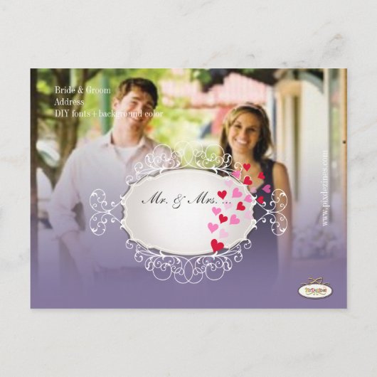 Carte Postale Faire-part PixDezines photo+paon/date à retenir (Dos)