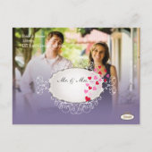 Carte Postale Faire-part PixDezines photo+paon/enregistrer la date (Dos)