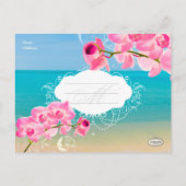 Carte Postale Faire-part PixDezines plage+orchidées maui rose enregistrer l (Dos)
