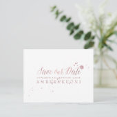 Carte Postale Faire-part PixDezines Rose Gold/Brusth Script/Save Date (Debout devant)
