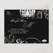 Carte Postale Faire-part PixDezines sauve la date lustre/DIY couleurs+polic (Dos)