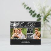 Carte Postale Faire-part PixDezines sauve la date lustre/DIY couleurs+polic (Debout devant)