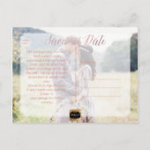 Carte Postale Faire-part PixDezines Sauvegarder la date/Écriture élégante (Dos)