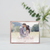 Carte Postale Faire-part PixDezines Sauvegarder la date/Écriture élégante (Debout devant)