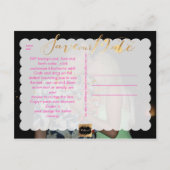 Carte Postale Faire-part PixDezines Sauvegarder la Date/Écriture Fausse Or  (Dos)