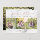 Carte Postale Faire-part PixDezines Sauvegarder notre Date/Fausse Rose Gold (Devant / Derrière)