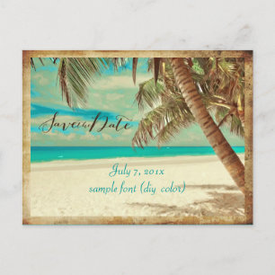 Carte Postale Faire-part PixDezines SAUVEGARDEZ LA DATE/VINTAGE HAWAÏ