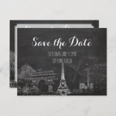 Carte Postale Faire-part PixDezines/Save Date/Chalkboard/Paris Sketched (Devant / Derrière)