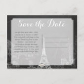 Carte Postale Faire-part PixDezines/Save Date/Chalkboard/Paris Sketched (Dos)