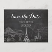 Carte Postale Faire-part PixDezines/Save Date/Chalkboard/Paris Sketched (Devant)