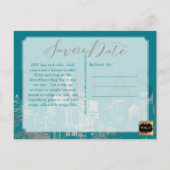 Carte Postale Faire-part PixDezines/Save Date/Faux Silver/Dallas Skyline (Dos)