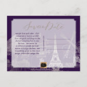 Carte Postale Faire-part PixDezines/Save Date/Faux Silver/Paris Sketched (Dos)