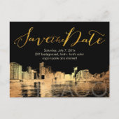 Carte Postale Faire-part PixDezines/Save Date/Gold/Chicago Lakeshore (Devant)