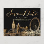 Carte Postale Faire-part PixDezines/Save Date/Gold/London Skyline (Devant)