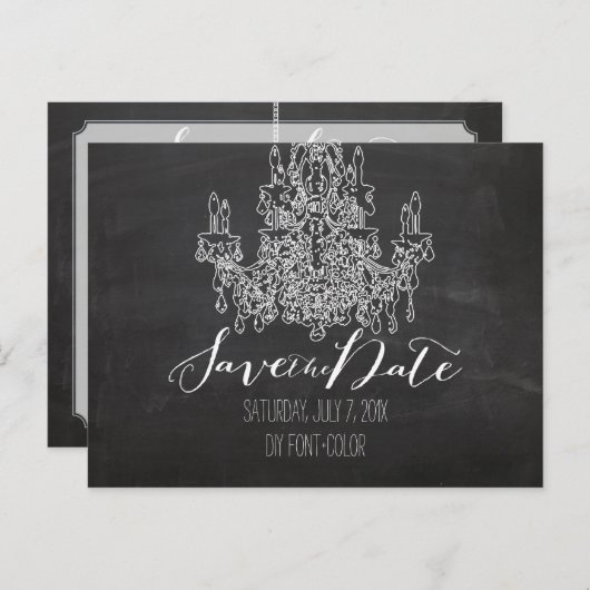 Carte Postale Faire-part PixDezines/Save Date/tableau de bord/lustre (Devant / Derrière)