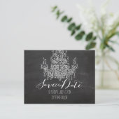 Carte Postale Faire-part PixDezines/Save Date/tableau de bord/lustre (Debout devant)