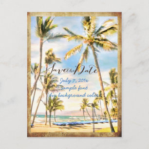 Carte Postale Faire-part PixDezines/ save the date / Hawaï vintage