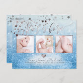 Carte Postale Faire-part PixDezines Star est né, Snow Bokeh (Devant / Derrière)