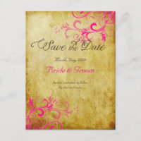 PixDezines tourbillons vintage rose vif +faux parc