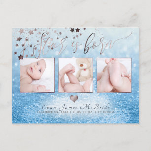 Carte Postale Faire-part PixDezines Une étoile est née, Snow Bokeh
