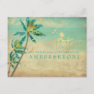 Carte Postale Faire-part PixDezines Vintage Beach Save Date Photo
