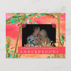 Carte Postale Faire-part PixDezines Watercolor Beach Enregistrer Date Photo