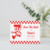 Carte Postale Faire-part Pizza Party Save The Date (Debout devant)