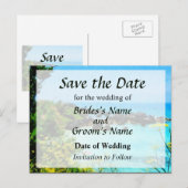 Carte Postale Faire-part Plage à St. George Bermudes Enregistrez la date (Devant / Derrière)