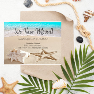 Carte Postale Faire-part Plage de coquillages en mouvement