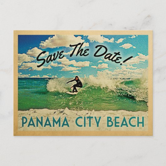 Carte Postale Faire-part Plage de Panama City Enregistrer La Date Floride S (Devant)