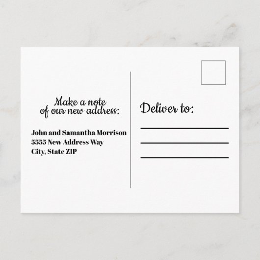 Carte Postale Faire-part Plage de sable coquillages océan changement d'adre (Dos)