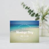 Carte Postale Faire-part Plage de Sable Océan Tropical Mariage Épargnez la  (Debout devant)