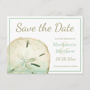 Carte Postale Faire-part Plage de Sand Dollar Enregistrez la Date