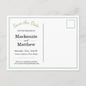 Carte Postale Faire-part Plage de Sand Dollar Enregistrez la Date (Dos)