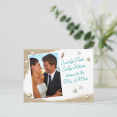 Carte Postale Faire-part Plage de turquoise orteils sablonneux photo salée (Debout devant)