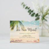 Carte Postale Faire-part Plage des coquillages de palme en mouvement (Debout devant)