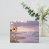 Carte Postale Faire-part Plage Elle a dit oui copie (Debout devant)