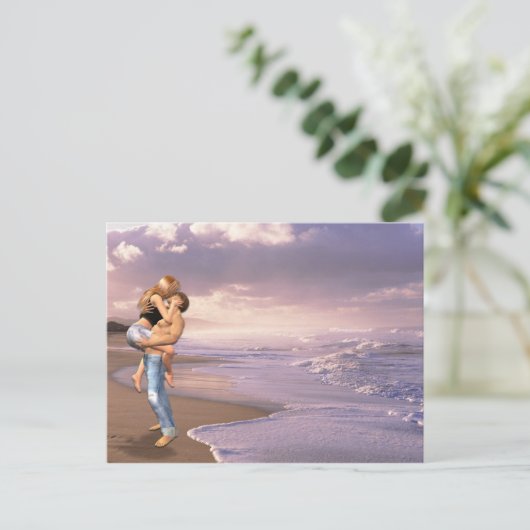 Carte Postale Faire-part Plage Elle a dit oui copie (Debout devant)